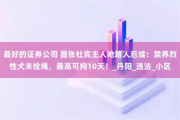 最好的证券公司 嚣张杜宾主人呛路人后续：禁养烈性犬未拴绳，最高可拘10天！_丹阳_违法_小区